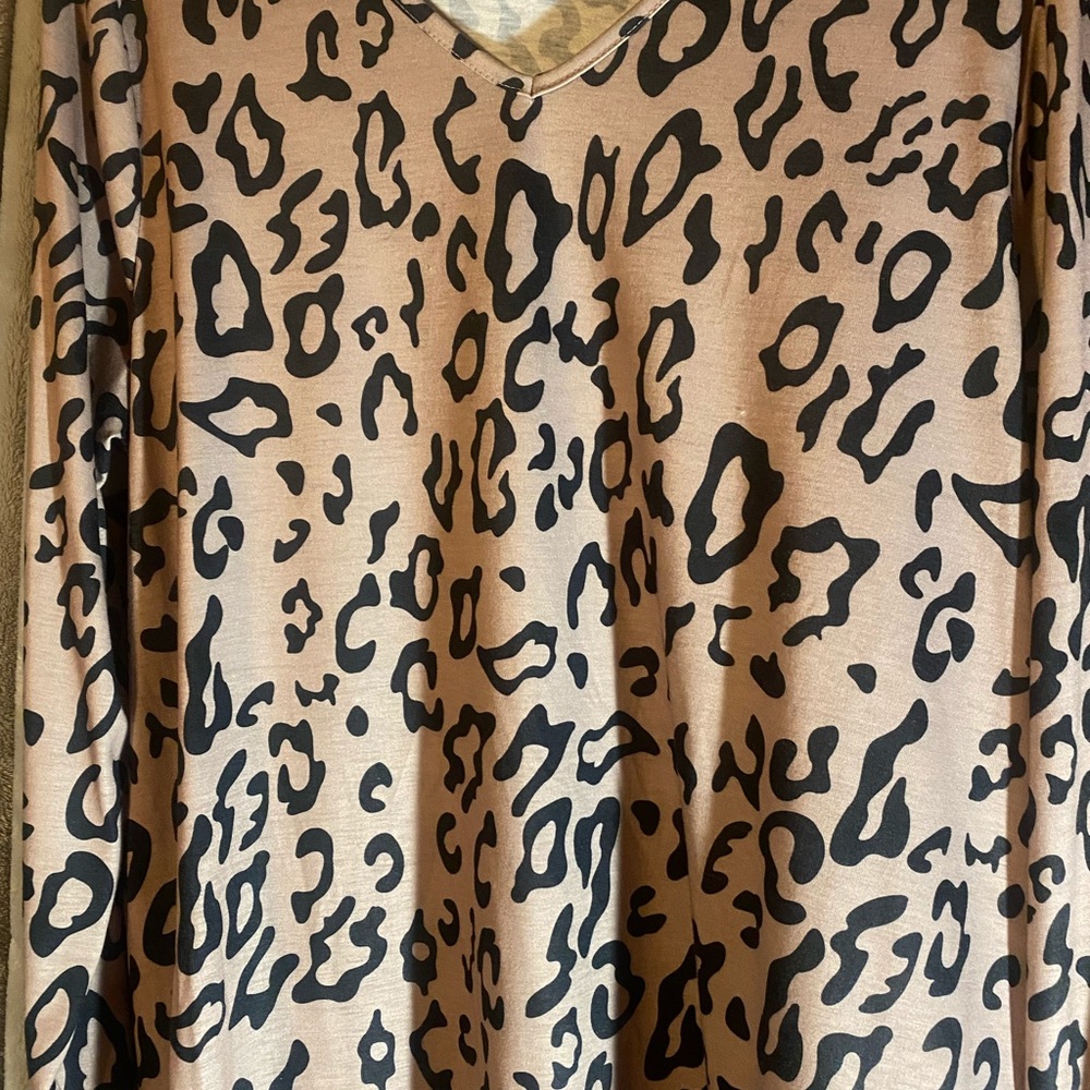 Leopard print plus size tunic